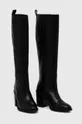 Usnjeni elegantni škornji Tommy Hilfiger črna