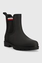 Tommy Hilfiger kalosze Rain Boot Ankle Elastic FW0FW06774.BDS czarny AW22