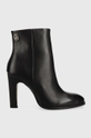 czarny Tommy Hilfiger botki skórzane High Heel Leather Boot Damski