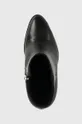 czarny Tommy Hilfiger botki skórzane High Heel Leather Boot