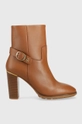 barna Tommy Hilfiger bőr csizma Belt High Heel Boot Női