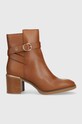 Kožené kotníkové boty Tommy Hilfiger Th Belt Heeled Boot nezateplené hnědá FW0FW06766.GTU