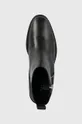 czarny Tommy Hilfiger botki skórzane Zip Leather Mid Heel Boot