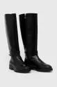 Usnjeni elegantni škornji Tommy Hilfiger Leather Belt Longboot črna