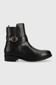 Kožené členkové topánky Tommy Hilfiger Th Belt Flat Boot usňová koža čierna FW0FW06753.BDS