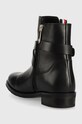 Obuwie Tommy Hilfiger botki skórzane Th Belt Flat Boot FW0FW06753.BDS czarny