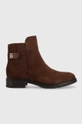 brązowy Tommy Hilfiger sztyblety zamszowe Th Suede Flat Boot Damski