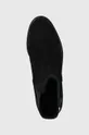fekete Tommy Hilfiger magasszárú cipő velúrból Th Suede Flat Boot