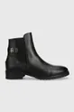 μαύρο Δερμάτινες μπότες τσέλσι Tommy Hilfiger Th Leather Flat Boot Γυναικεία