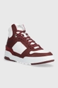 Kožené tenisky Tommy Hilfiger High Cut Basket Sneaker burgundské