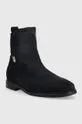 Σουέτ μπότες τσέλσι Tommy Hilfiger Th Essentials Flat Boot σκούρο μπλε