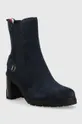 Σουέτ μπότες τσέλσι Tommy Hilfiger Outdoor High Heel Boot σκούρο μπλε