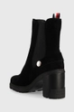 Μποτάκια Tommy Hilfiger Outdoor High Heel Boot  Πάνω μέρος: Υφαντικό υλικό, Φυσικό δέρμα Εσωτερικό: Υφαντικό υλικό, Φυσικό δέρμα Σόλα: Συνθετικό ύφασμα