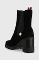 Tommy Hilfiger botki Outdoor High Heel Boot Cholewka: Materiał tekstylny, Skóra naturalna, Wnętrze: Materiał tekstylny, Skóra naturalna, Podeszwa: Materiał syntetyczny
