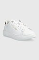 Tommy Hilfiger sneakersy skórzane Signature Court Sneaker FW0FW06738.YBR biały AW22