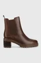 καφέ Δερμάτινες μπότες τσέλσι Tommy Hilfiger Outdoor Chelsea Mid Heel Boot Γυναικεία