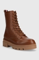 Δερμάτινα workers Tommy Hilfiger Monochromatic Lace Up Boot καφέ