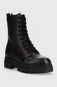 Шкіряні черевики Tommy Hilfiger FW0FW06732.BDS чорний AW22