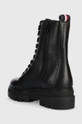 Kožne čizme Tommy Hilfiger Monochromatic Lace Up Boot  Vanjski dio: Prirodna koža Unutrašnji dio: Tekstilni materijal, Prirodna koža Potplat: Sintetički materijal