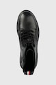 Kožené workery Tommy Hilfiger Monochromatic Lace Up Boot černá FW0FW06732.BDS