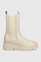 Δερμάτινες μπότες τσέλσι Tommy Hilfiger Monochromatic Chelsea Boot υφασμάτινο μπεζ FW0FW06730.ACI