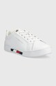 Δερμάτινα αθλητικά παπούτσια Tommy Hilfiger Tricolor Insert Sneaker FW0FW06729.YBR λευκό AW22