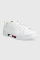 Kožne tenisice Tommy Hilfiger Tricolor Insert Sneaker bijela