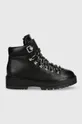 čierna Členkové topánky Tommy Hilfiger Leather Outdoor Flat Boot Dámsky