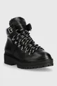 Členkové topánky Tommy Hilfiger Leather Outdoor Flat Boot čierna