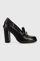 Tommy Hilfiger czółenka skórzane Tommy Twist High Heel Loafer słupek czarny FW0FW06692.BDS