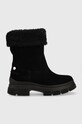 Σουέτ μπότες Tommy Hilfiger Warm Lining Suede Low Boot δέρμα σαμουά μαύρο FW0FW06650.BDS