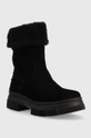 Σουέτ μπότες Tommy Hilfiger Warm Lining Suede Low Boot μαύρο