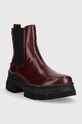 Δερμάτινες μπότες τσέλσι Tommy Hilfiger Preppy Outdoor Low Boot FW0FW06649.VLP μπορντό AW22