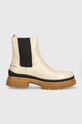 Tommy Hilfiger ghete chelsea de piele Preppy Outdoor Low Boot pana la 5 cm bej FW0FW06649.ACI