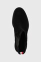 Σουέτ μπότες τσέλσι Tommy Hilfiger Outdoor Chelsea Mid Heel Boot μαύρο FW0FW06619.BDS