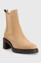Tommy Hilfiger stivaletti chelsea in camoscio Outdoor Chelsea Mid Heel Boot beige