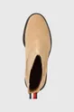 bézs Tommy Hilfiger magasszárú cipő velúrból Outdoor Chelsea Mid Heel Boot