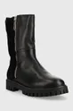 Δερμάτινες μπότες Tommy Hilfiger Warm Lining Boot μαύρο
