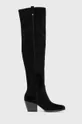 crna Čizme od brušene kože MICHAEL Michael Kors Harlow Ženski