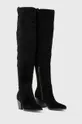 Elegantni škornji iz semiša MICHAEL Michael Kors Harlow črna