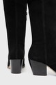Încălțăminte MICHAEL Michael Kors cizme din piele intoarsa Harlow 40T2HLMB5S.001 negru