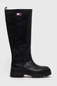 Tommy Jeans kozaki skórzane Tommy Jeans Fashion Bootie nieocieplane czarny EN0EN01946.BDS