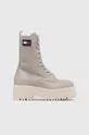 beige Tommy Jeans stivali da motociclista in pelle Tommy Jeans Flatform Padded Boot Donna