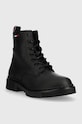 Tommy Jeans botki Tommy Jeans Lace Up Flat Boot EN0EN01985.BDS czarny AW22