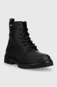 Tommy Jeans botine Tommy Jeans Lace Up Flat Boot EN0EN01985.BDS negru AW22