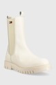 Tommy Jeans sztyblety skórzane Tommy Jeans Long Chelsea Boot EN0EN01990.YBI beżowy AW22