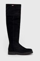 Tommy Jeans kozaki zamszowe Warmlined Long Boot platforma czarny EN0EN01994.BDS