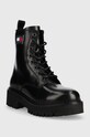 Tommy Jeans bocanci de piele Urban Tommy Jeans Lace Up Boot EN0EN01995.BDS negru AW22