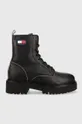 fekete Tommy Jeans bakancs Urban Tommy Jeans Piping Boot Női