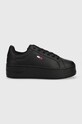 Tommy Jeans sneakersy skórzane Tommy Jeans Flatform Ess Planet friendly czarny EN0EN02043.0GK
